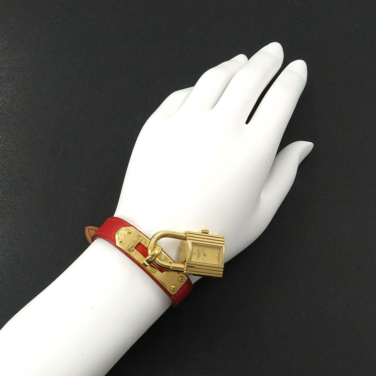 HERMES Kelly Watches Quartz Gold Dial Vintage Cadena Ladies Watch 903009822