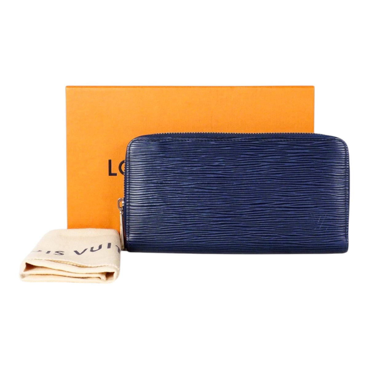 Louis Vuitton Epi Zippy Blue Wallet - Full Set
