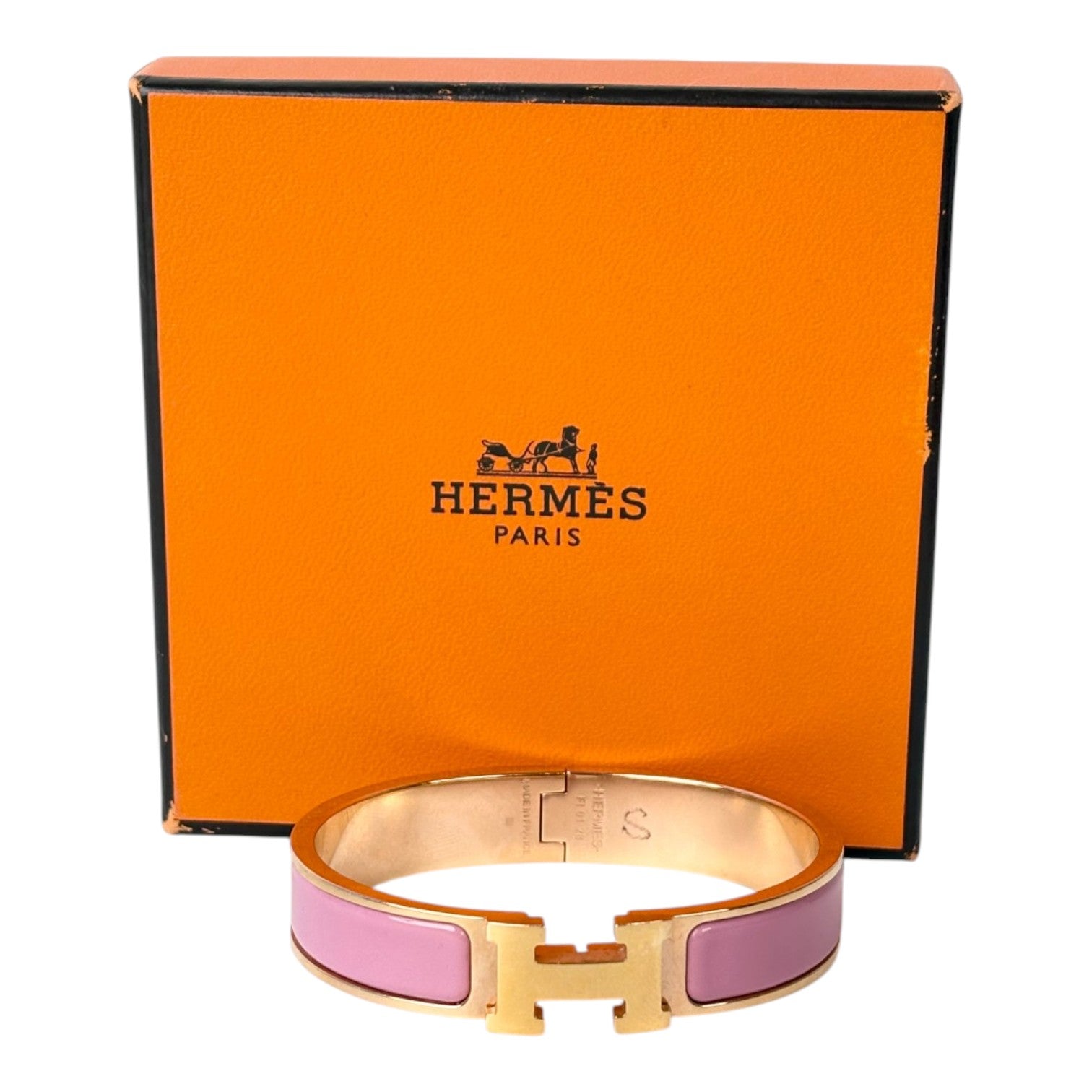 Hermes H Clic Bracelet in Rose Cendre with GHW