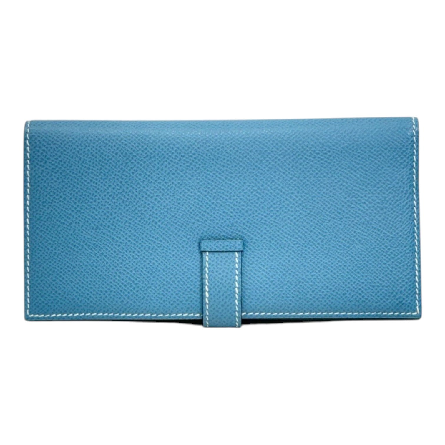 Hermes Bearn Long Wallet Blue Epsom Leather