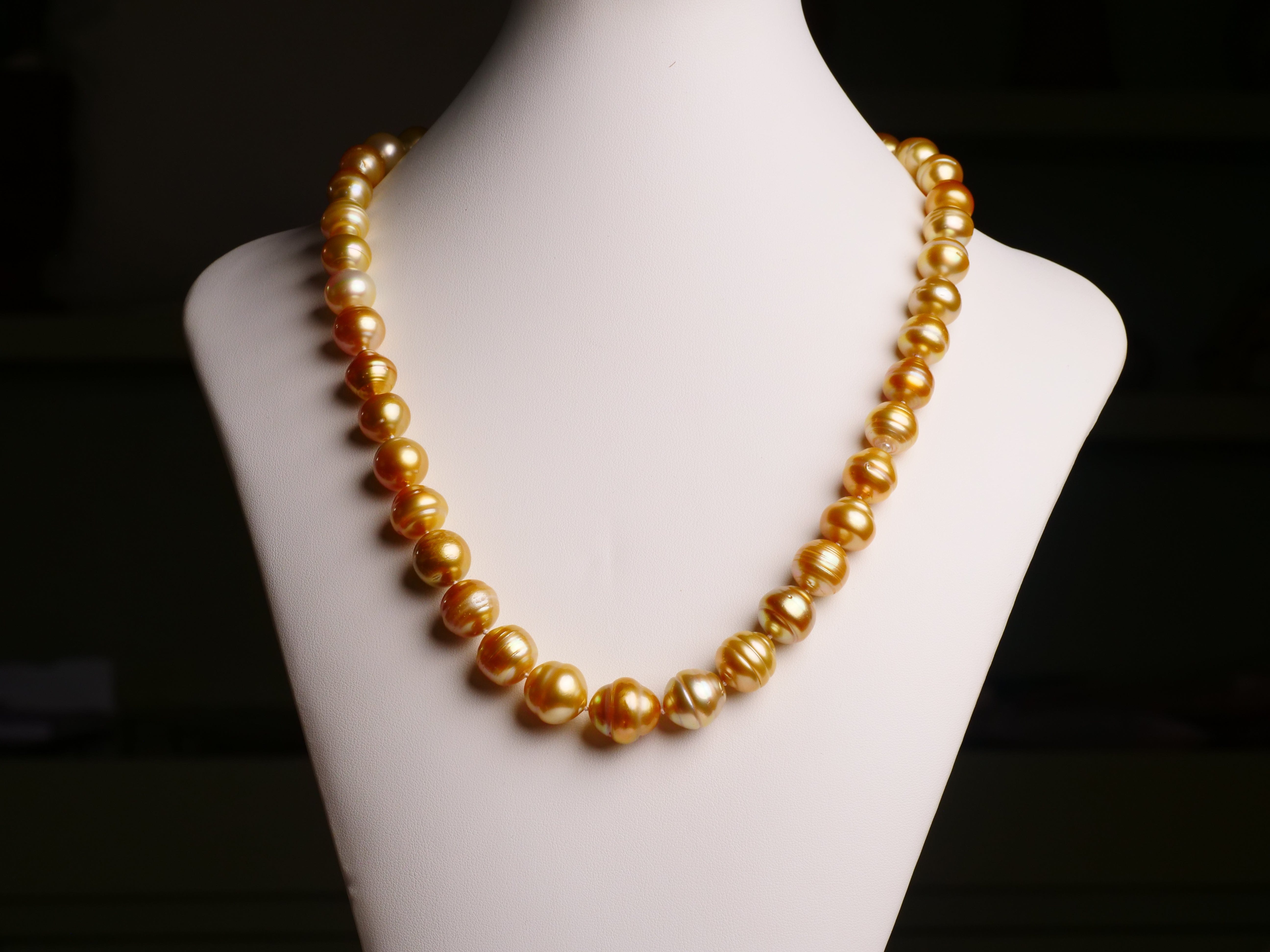 David Harry Jewels 11-16mm Golden South Sea Pearl Necklace