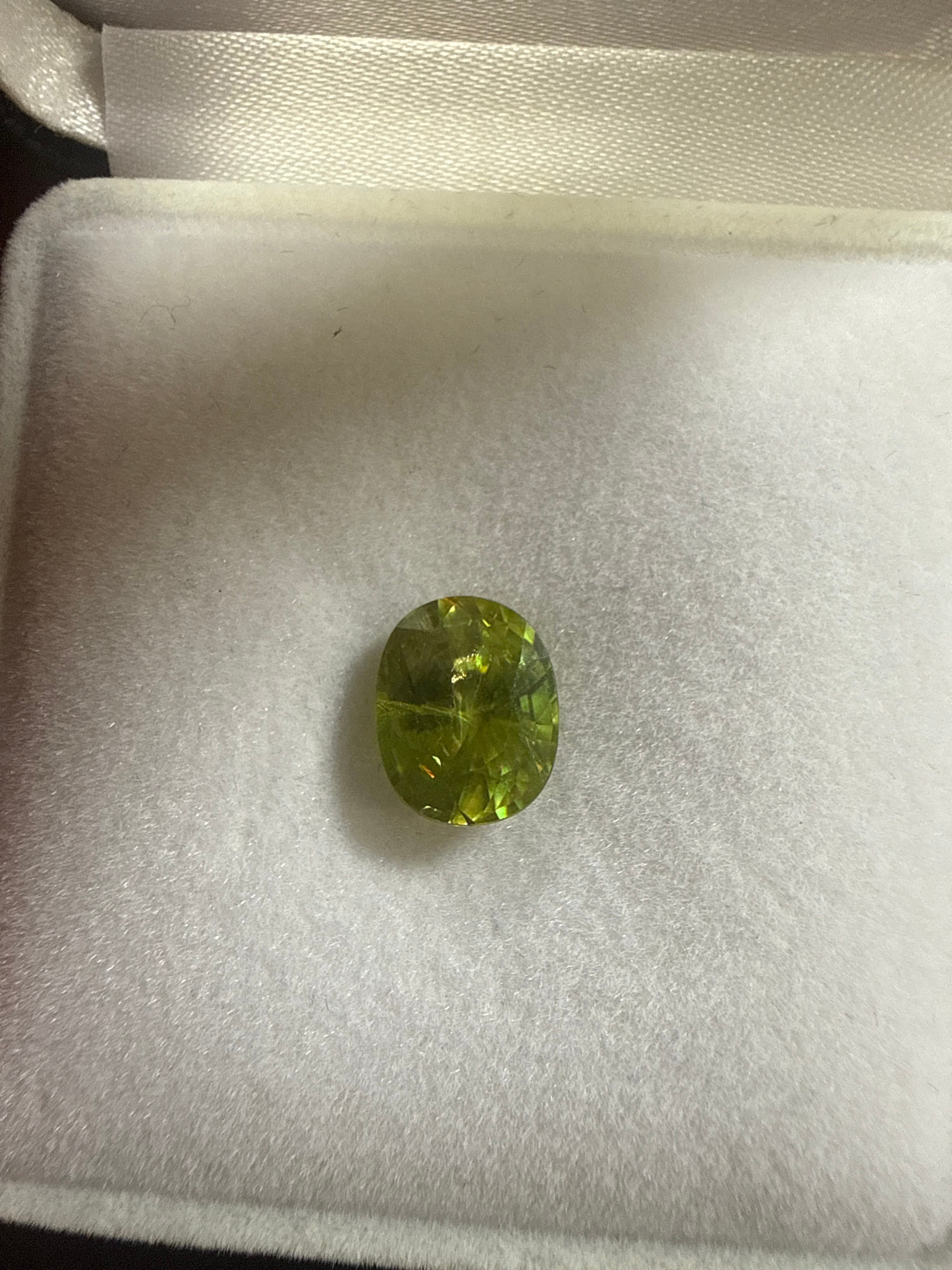 David Harry Jewels Ambilobe Sphene 3.33ct Oval Fancy Cut