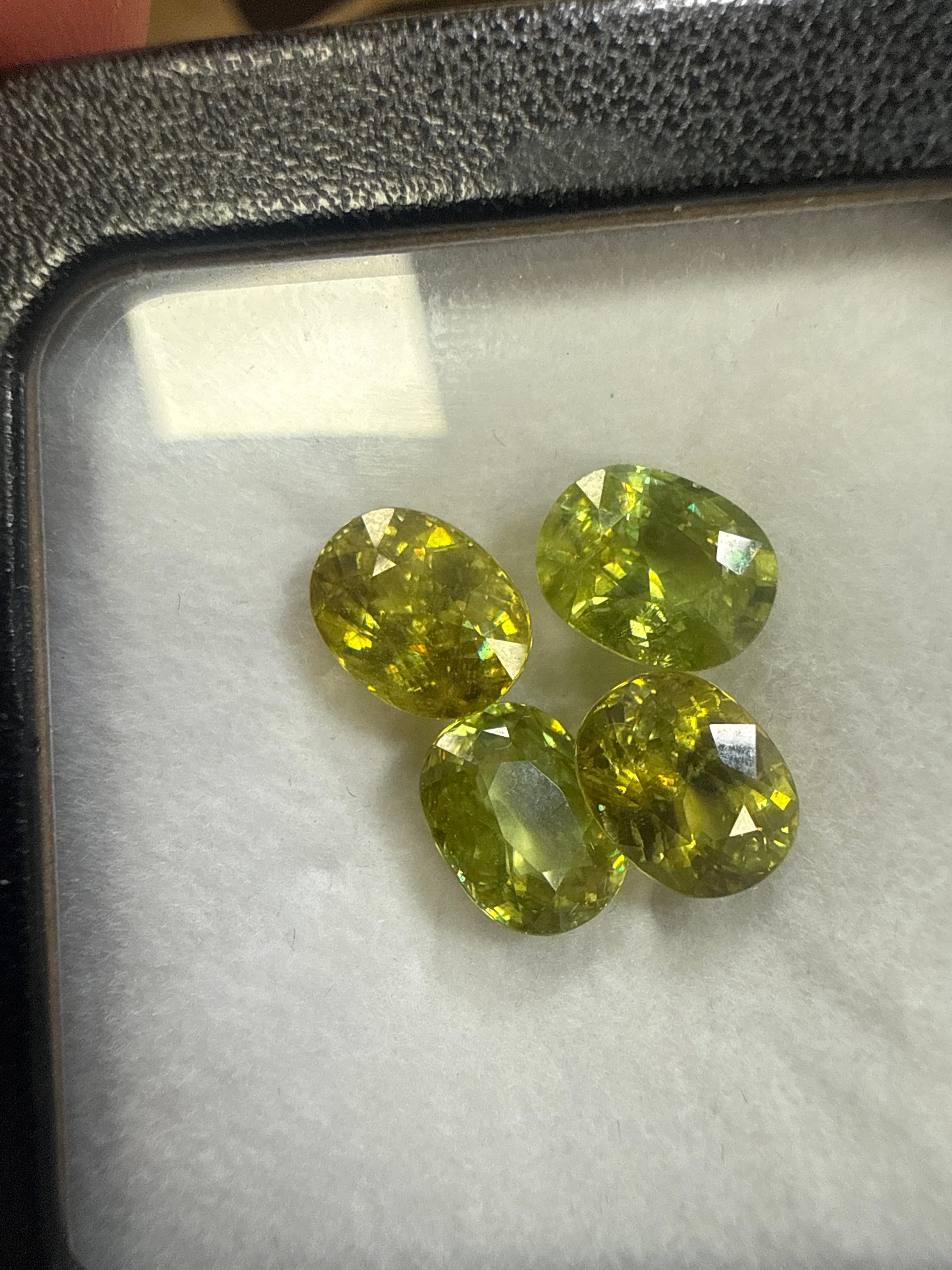 David Harry Jewels Ambilobe Sphene 5.0ct Oval Fancy Cut x 2