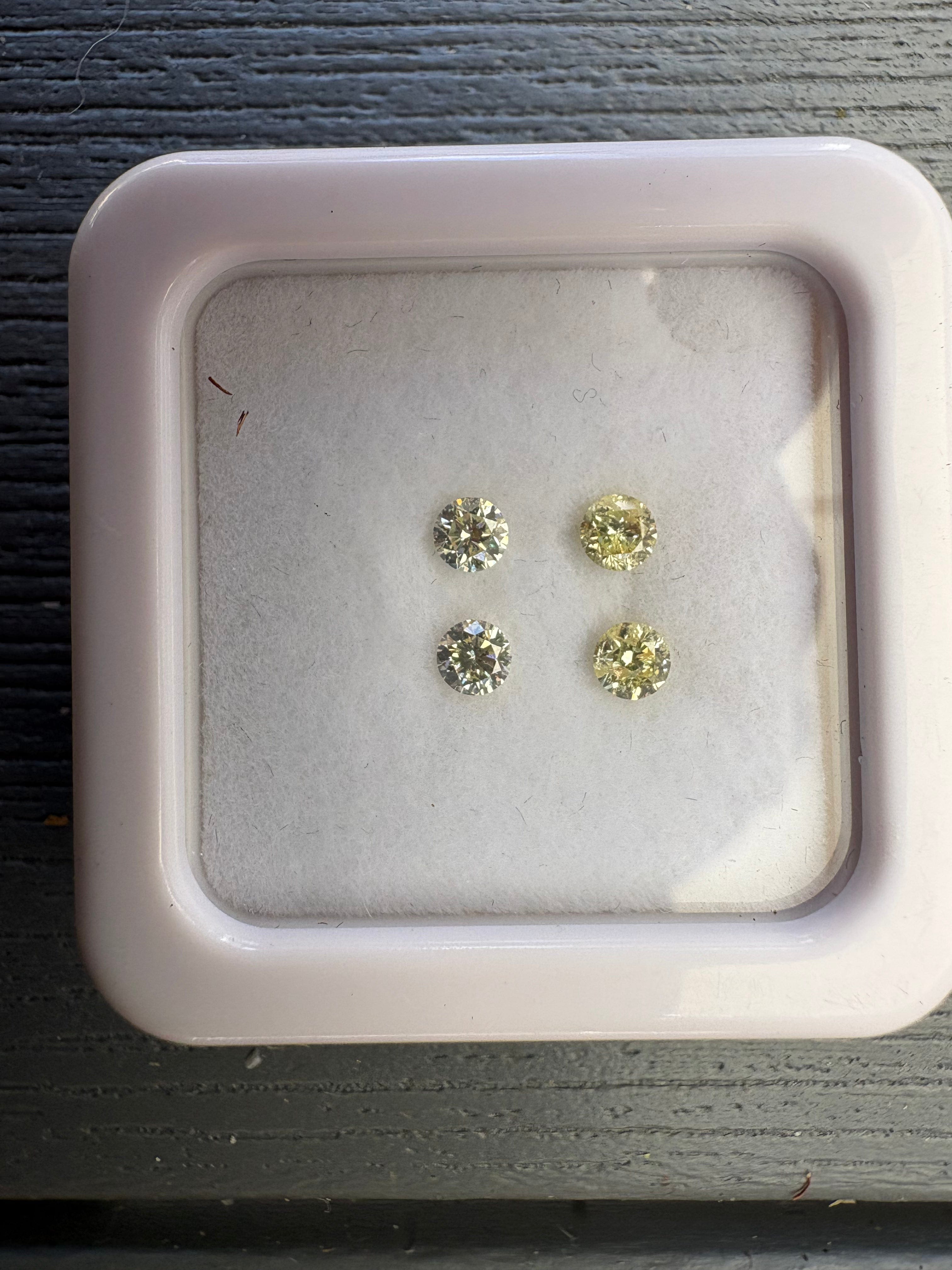 David Harry Jewels 0.35ct Ellendale Fancy Yellow Diamond Pair (3.5mm)