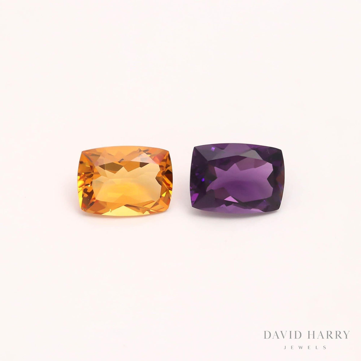 David Harry Jewels 18.86ct Citrine & Amethyst Pair