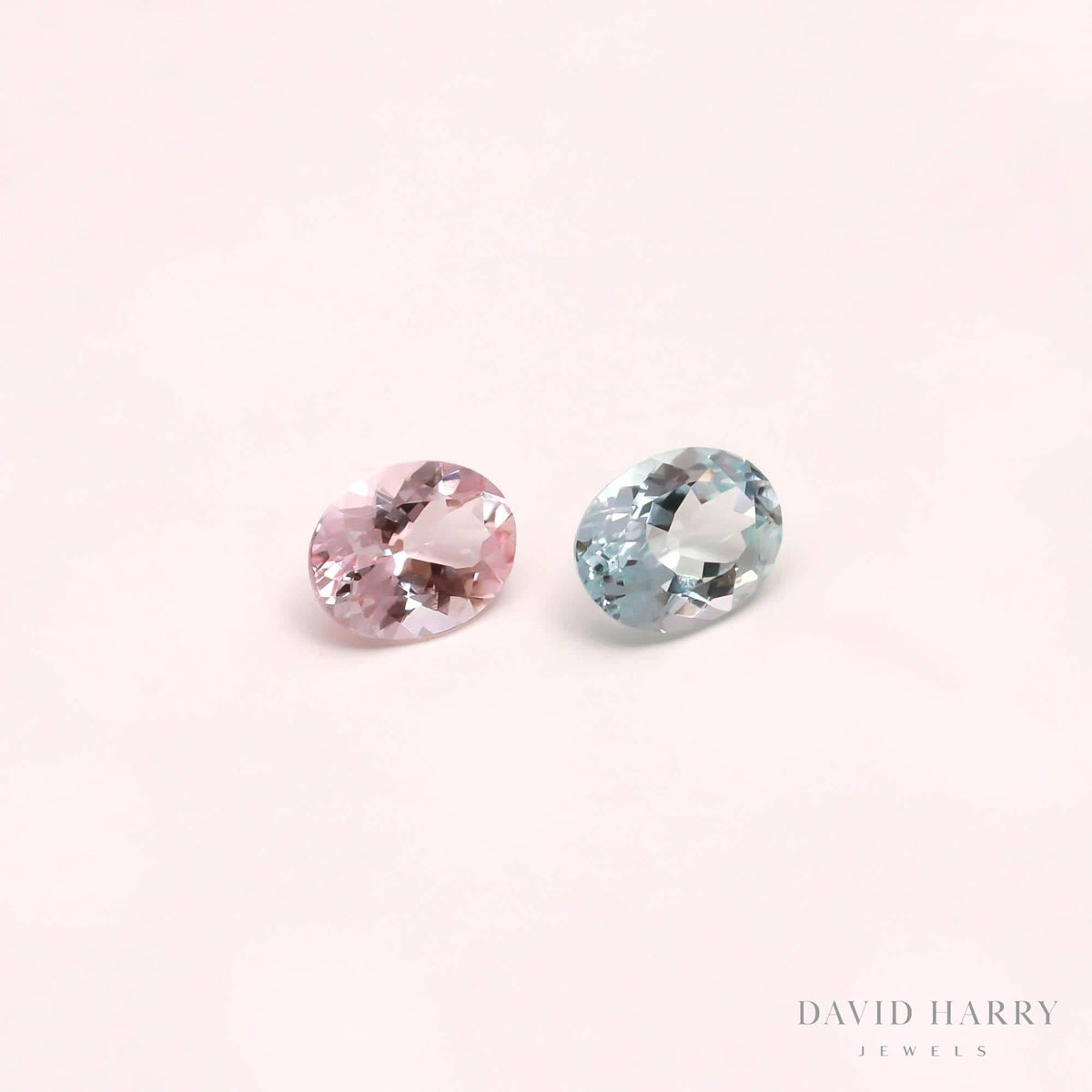 David Harry Jewels 3.13ct Aquamarine & Morganite Pair