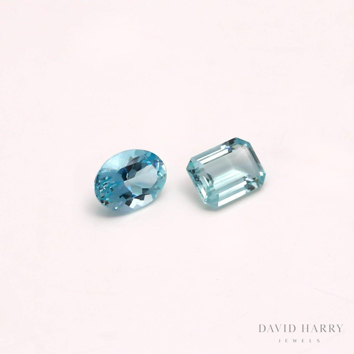 David Harry Jewels 3.51ct Blue Aquamarine Pair