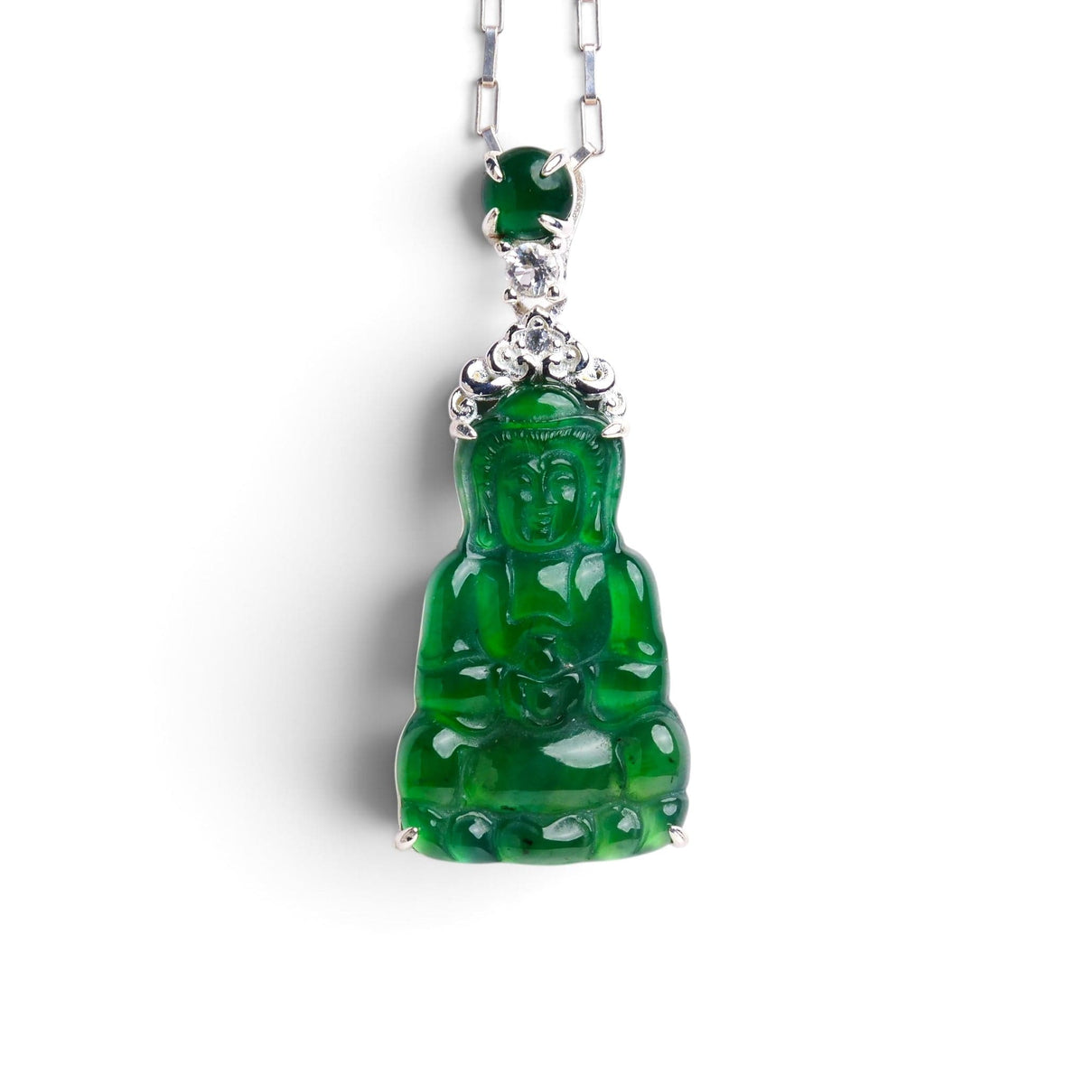 David Harry Jewels Fei Cui Imperial Jadeite Petite Guanyin Pendant