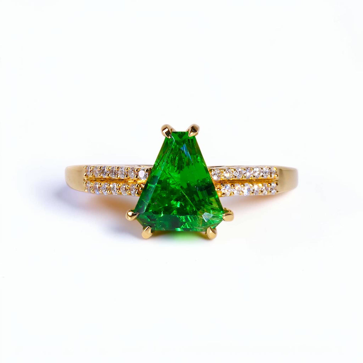 David Harry Jewels 2.02ct Tsavorite Garnet and Diamond Ring in 18ct Yellow Gold