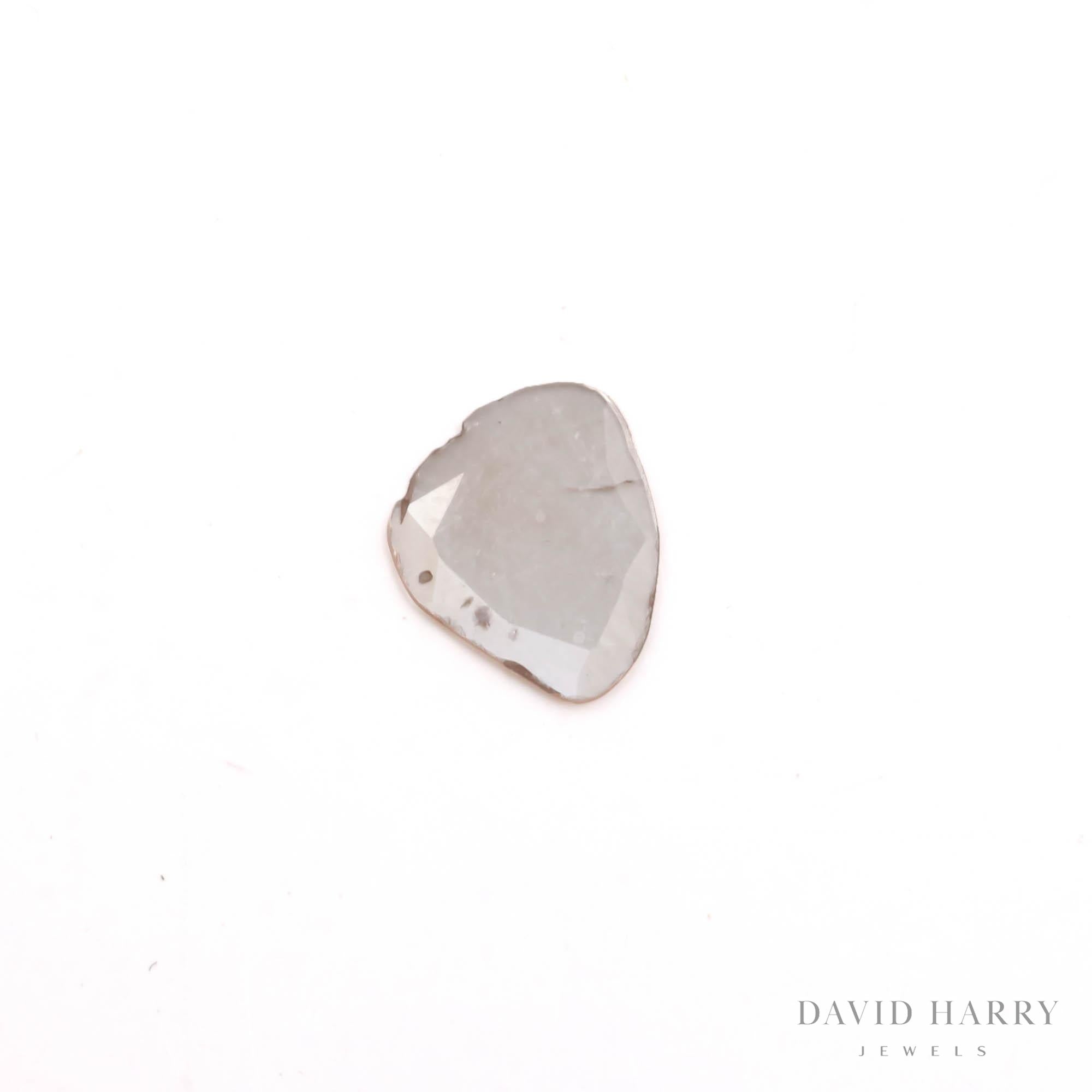 David Harry Jewels Syndicate-grade Polki Diamond - pear c. 9.5mm (approx weight 0.9ct)