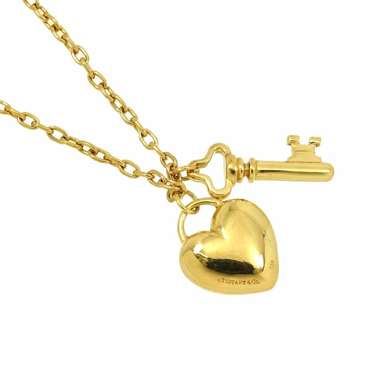TIFFANY Co. Heart Rock Key Necklace 18K Yellow Gold 750 902938723