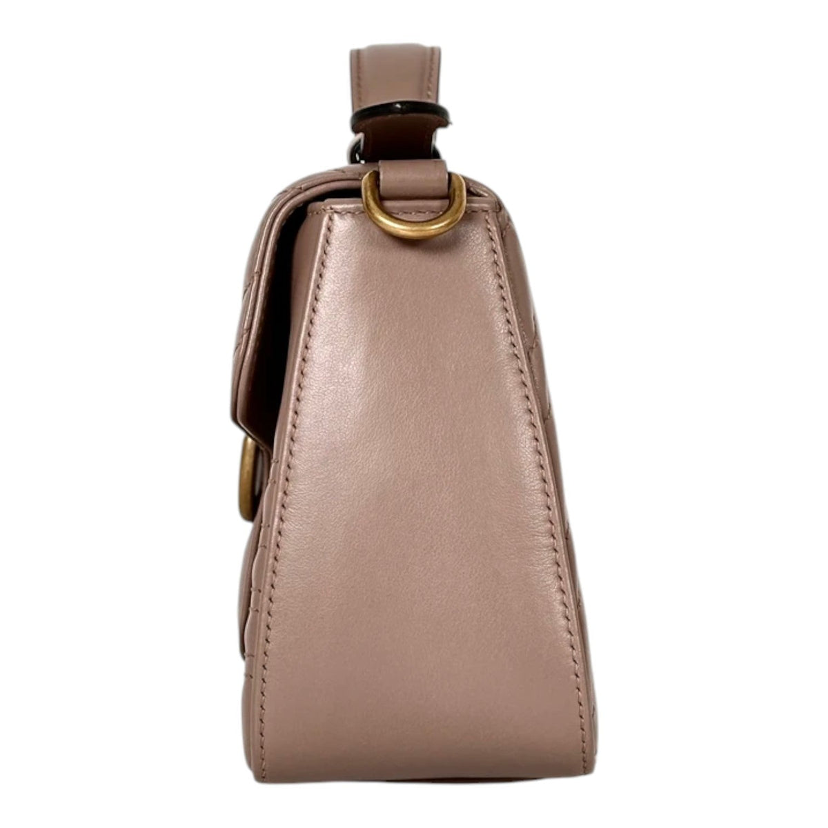 Gucci Taupe GG Marmont Top Handle Mini Bag