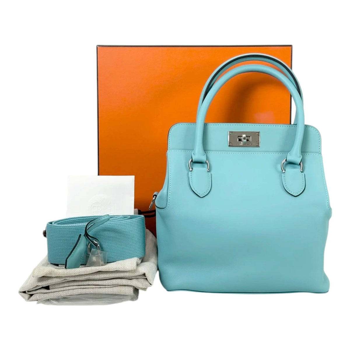 Hermes Tool Box in Tiffany Blue 20cm - Full Set