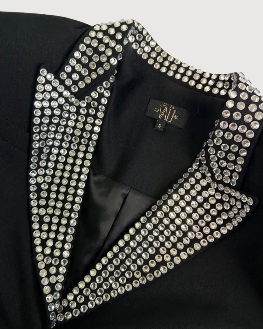 DE LA VALI DE LA VALI Crystal Trim Suit Black 10