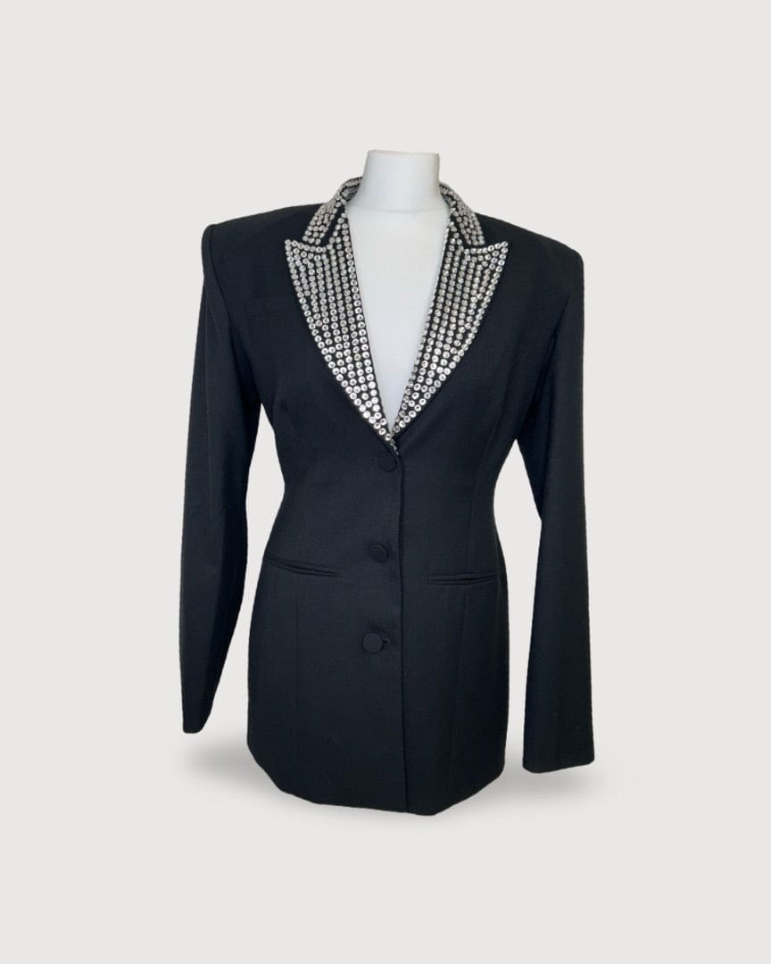DE LA VALI DE LA VALI Crystal Trim Suit Black 10