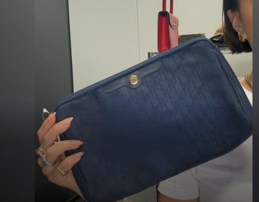 DIOR DIOR Trotter Clutch Bag Canvas×Leather B09224XN7B