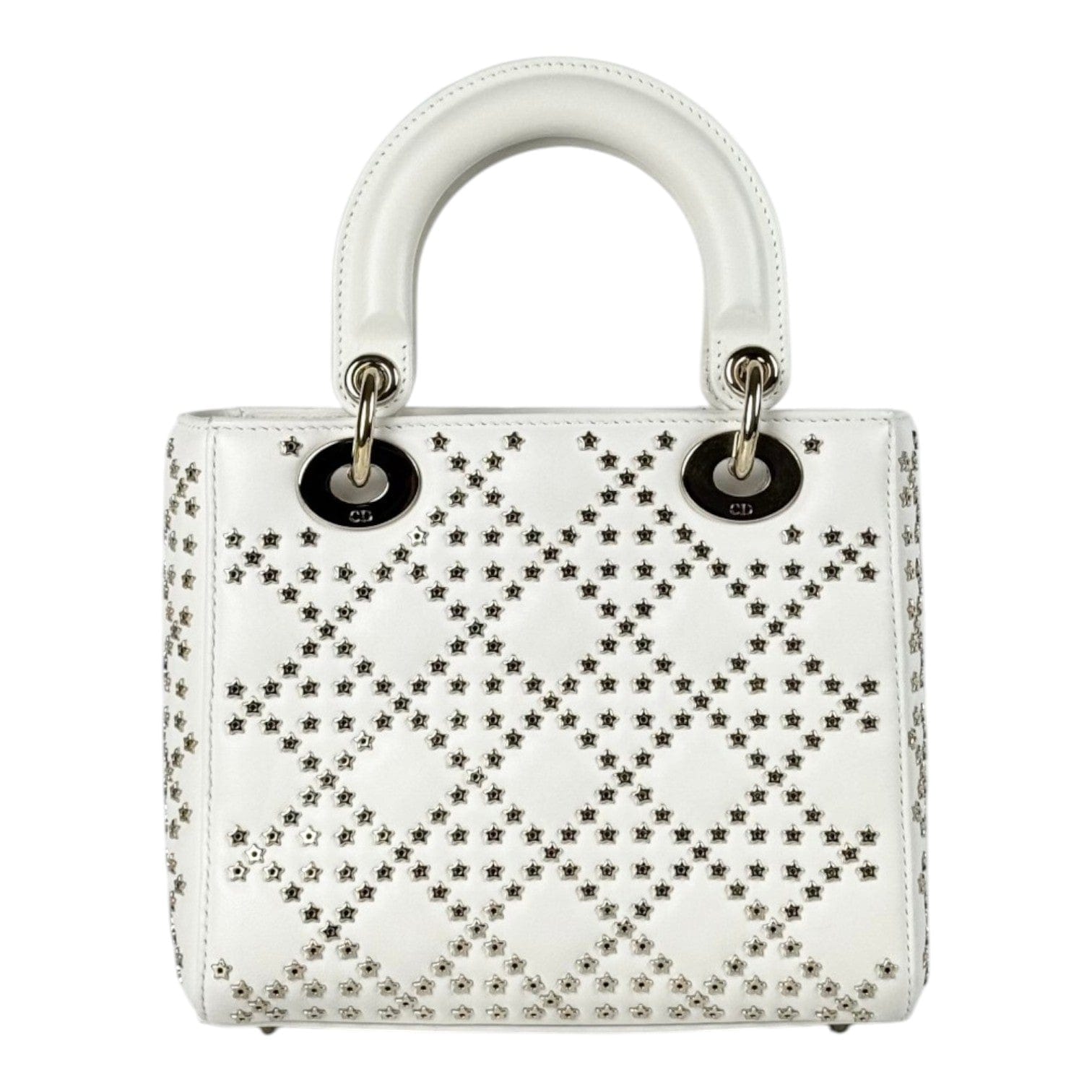 Dior Dior Small Light Cream Lady Dior with Gold Star Studs
