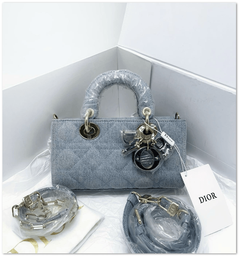 Dior Christian Dior Small Lady D-Joy Blue Denim LGHW SKCC211301950