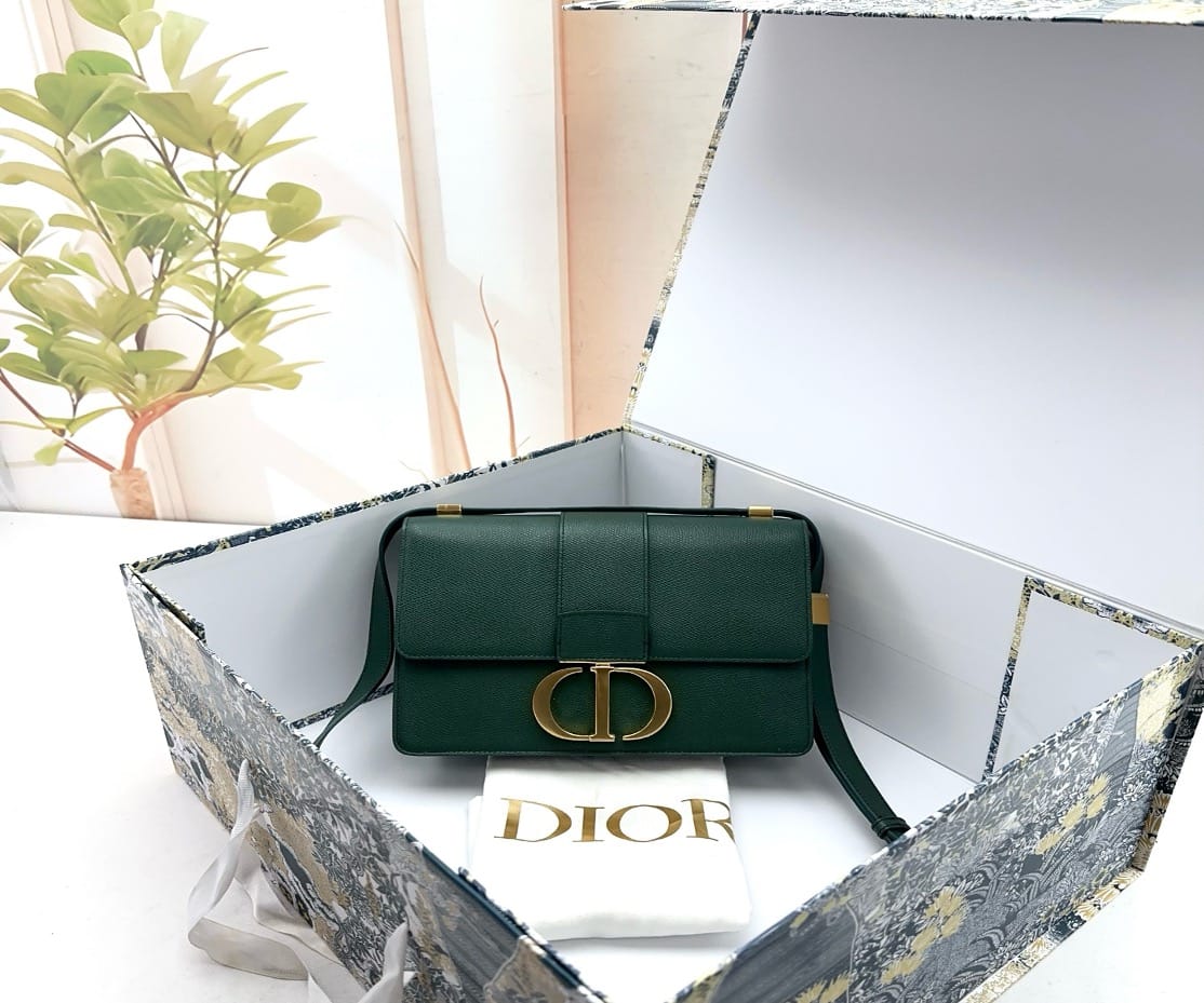 Dior Dior Dark Green Grained Calfskin 30 Montaigne Bag 23039631