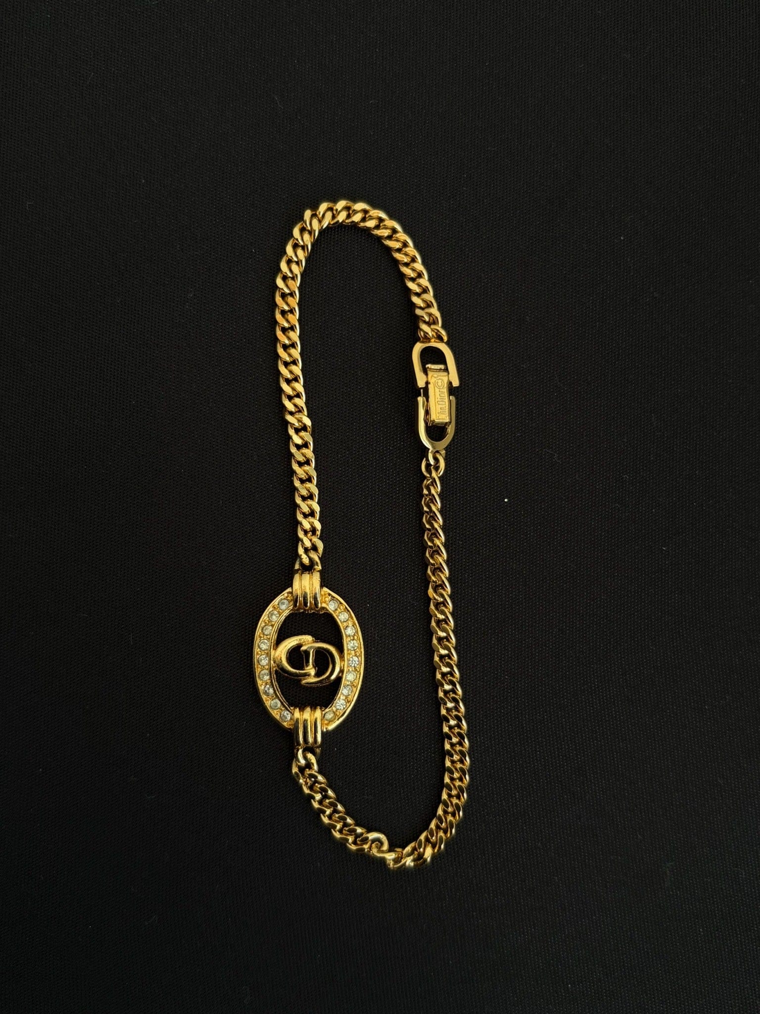 Dior Dior Gold Crystal Oval CD Bracelet