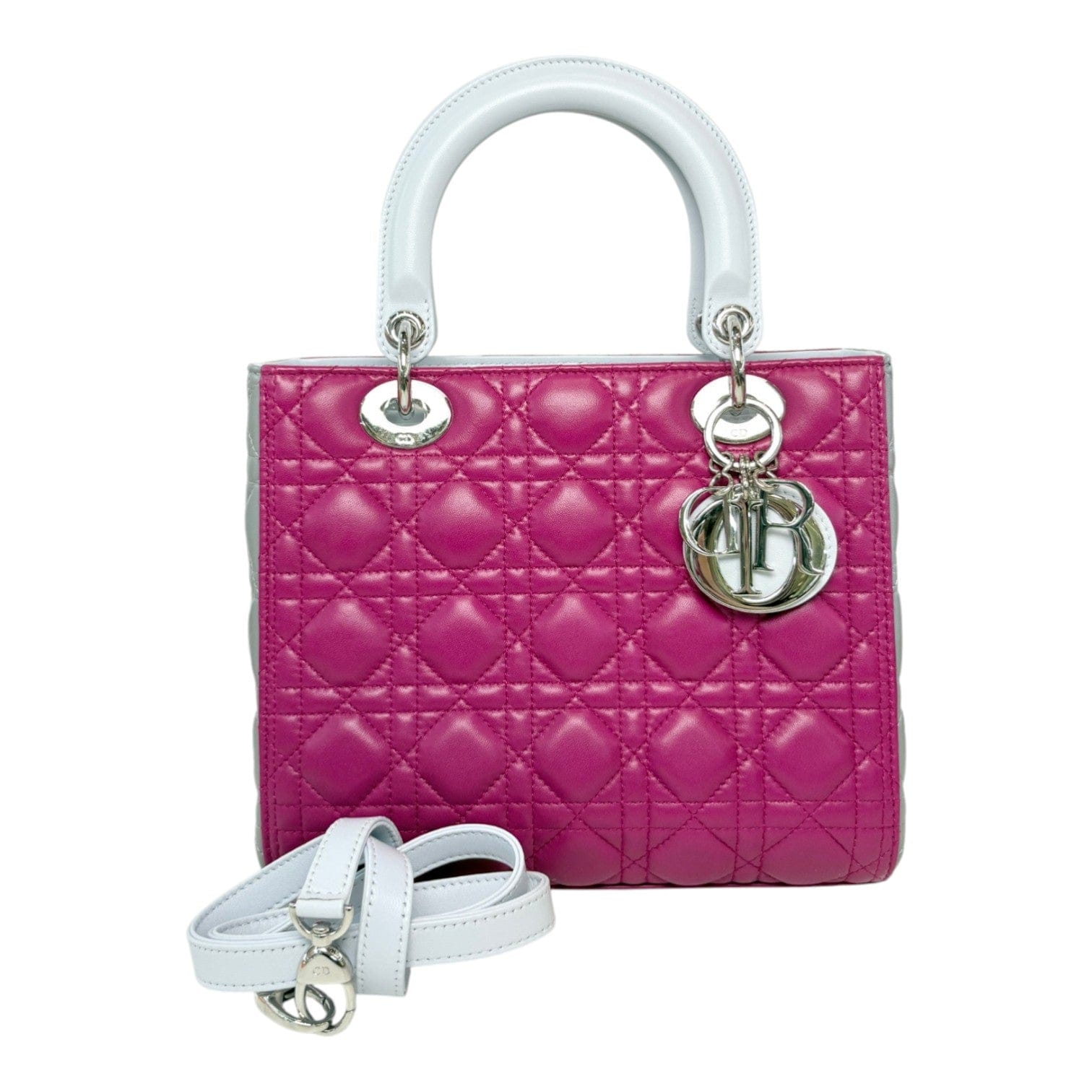 Dior Dior Lady Dior Medium Bag in 2 Tone Pink Grey