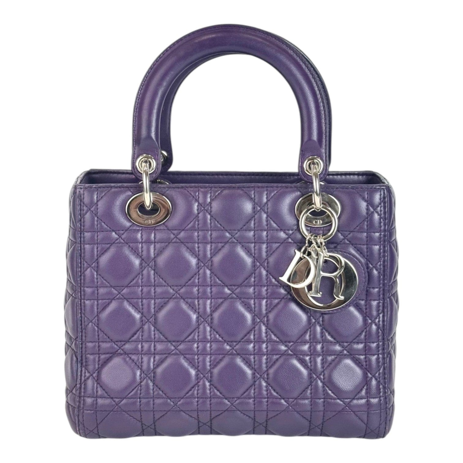 Dior Dior Lady Dior Medium Lambskin Purple Bag