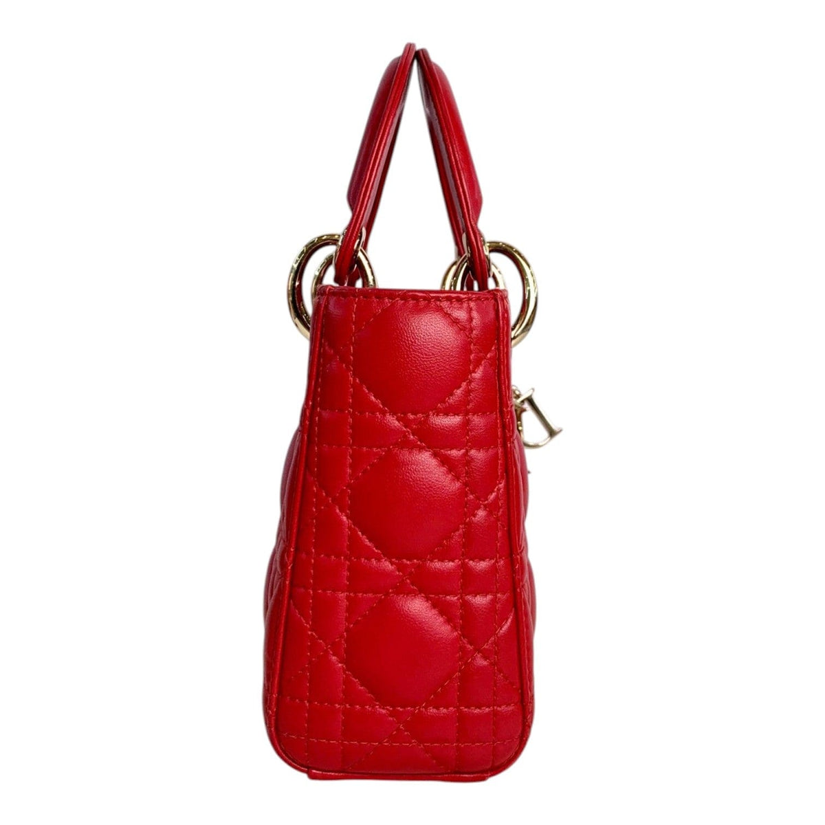 Dior Dior Red Mini Lady Dior Bag with Gold Hardware