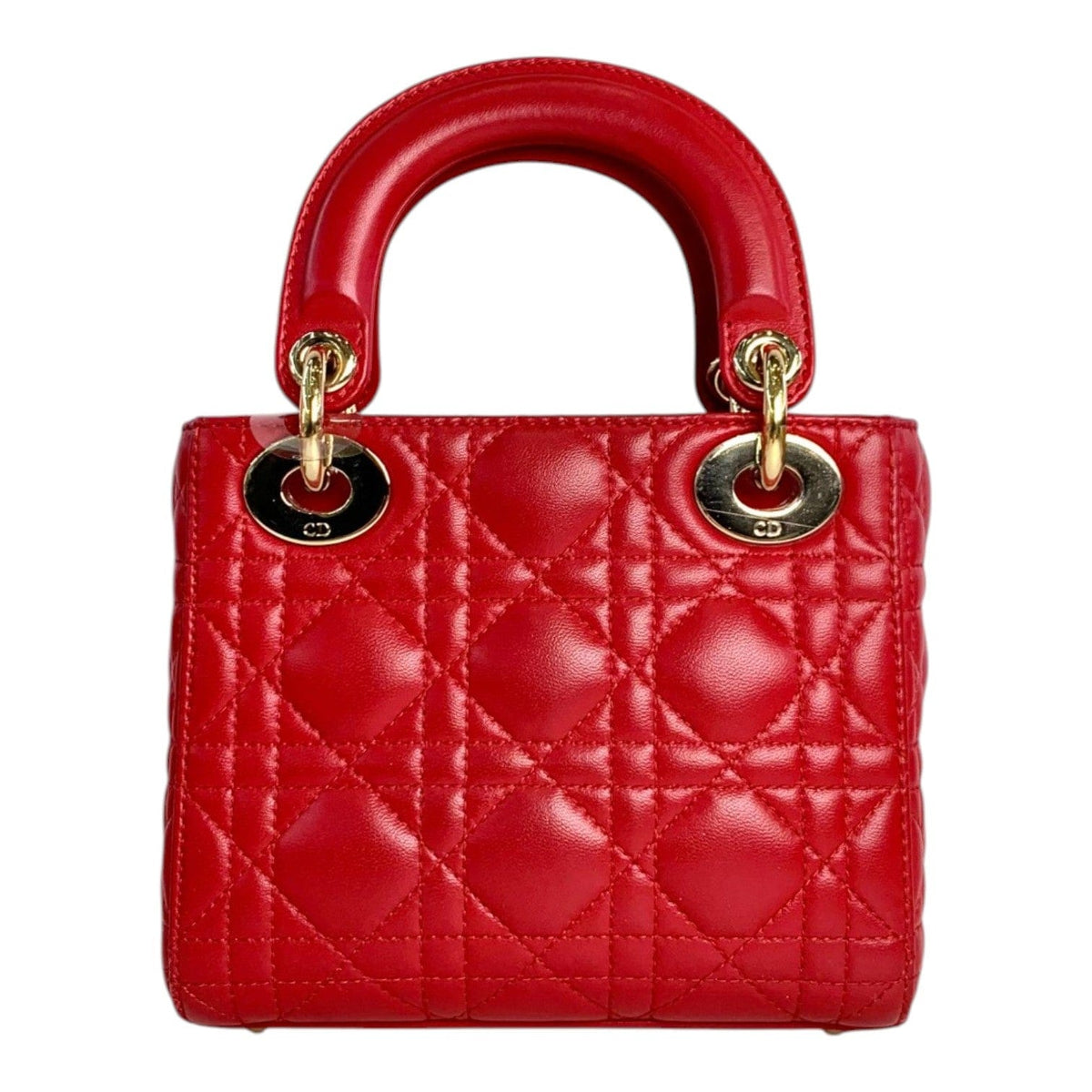 Dior Dior Red Mini Lady Dior Bag with Gold Hardware