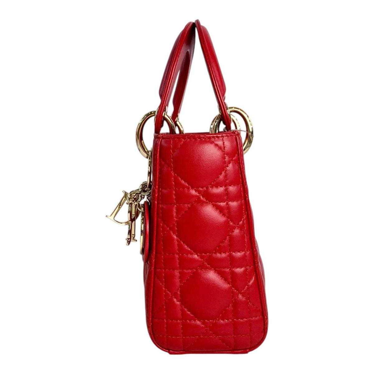 Dior Dior Red Mini Lady Dior Bag with Gold Hardware