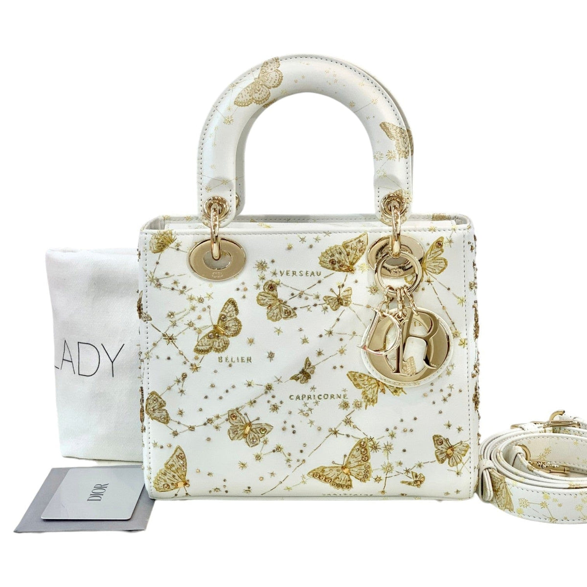Dior Dior Small Lady Dior Bag with Gold Butterfly Zodiac - Limited Edition