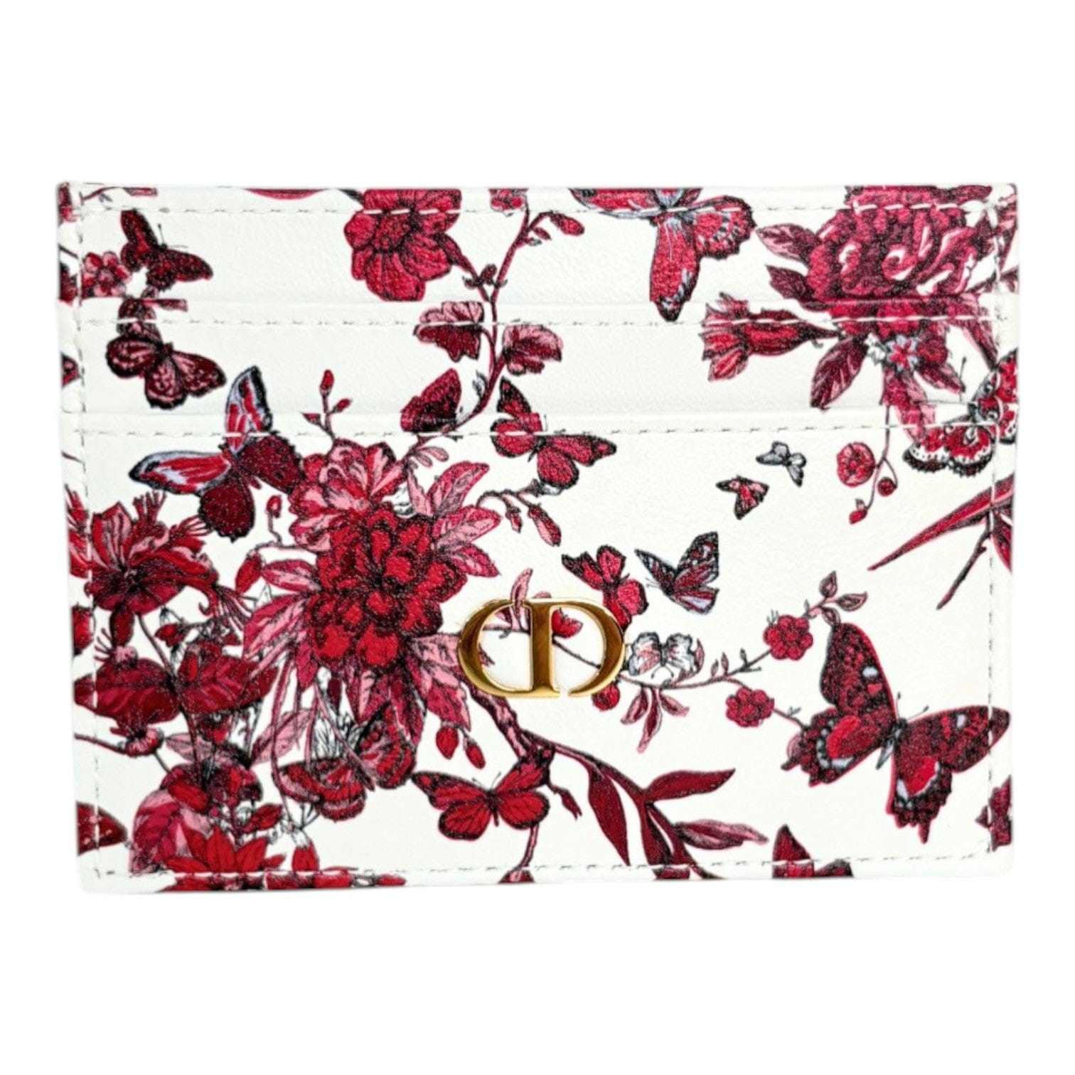 Dior Dior White Flower Card Holder Wallet