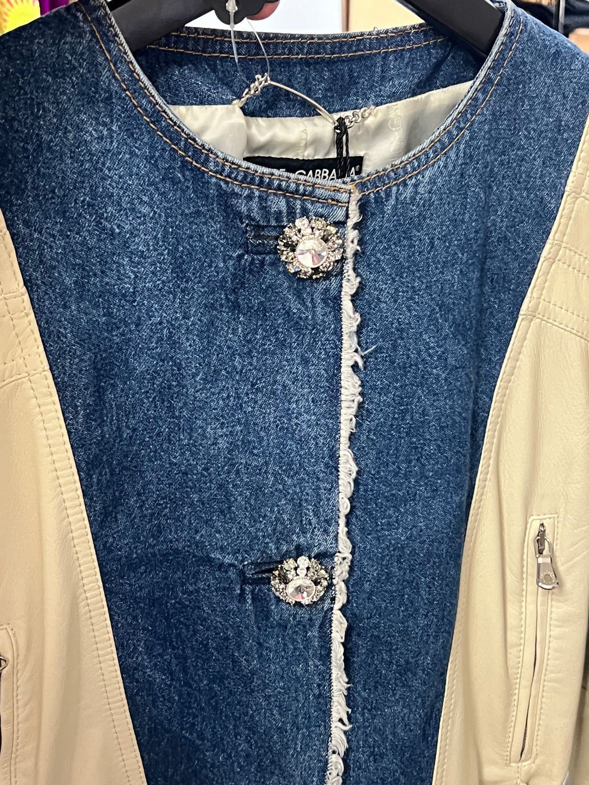 Dolce Dolce Gabanna leather and denim jacket AKC1495