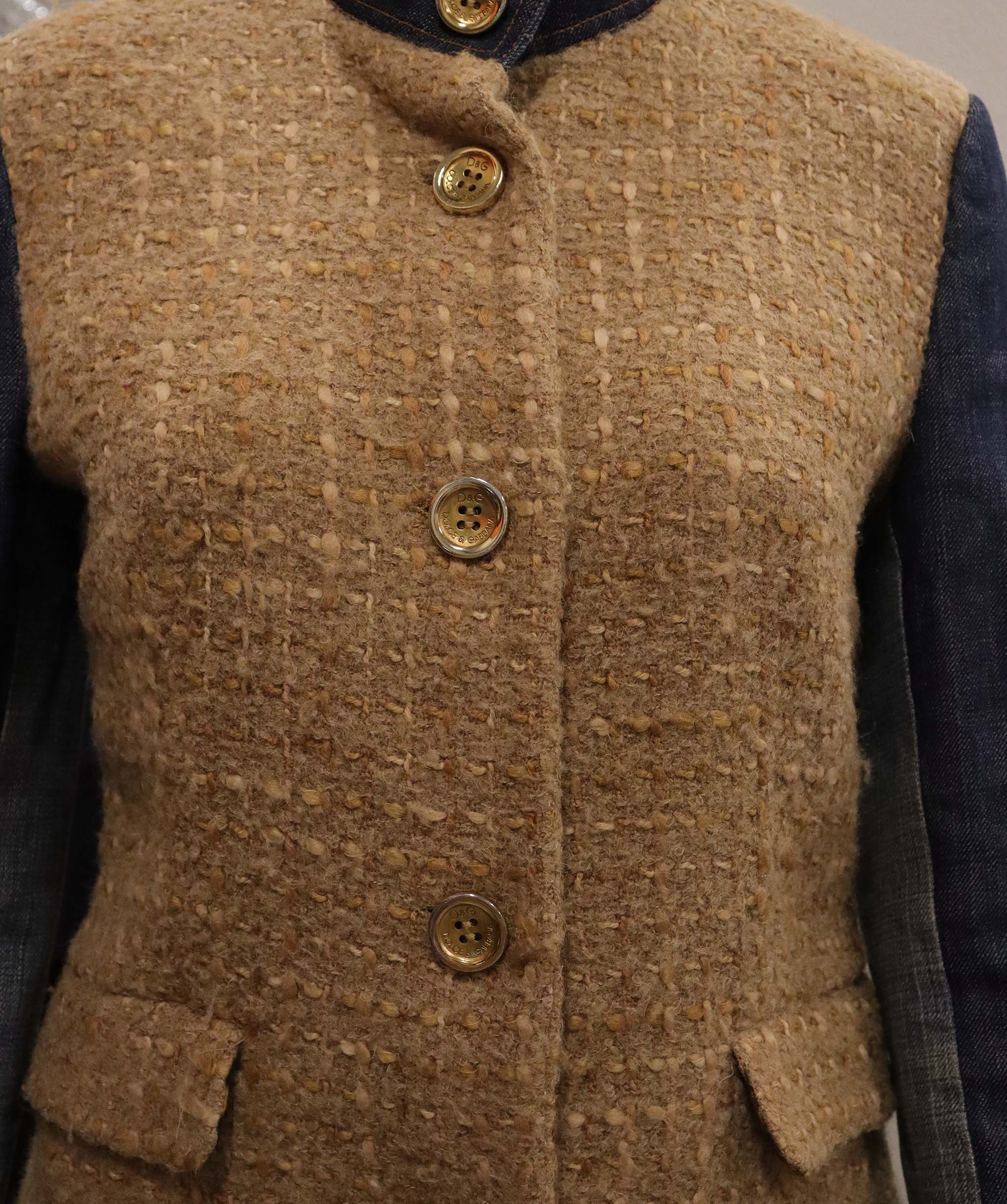 Dolce Gabanna Dolce Gabanna beige tweed and jean jacket AGC2989