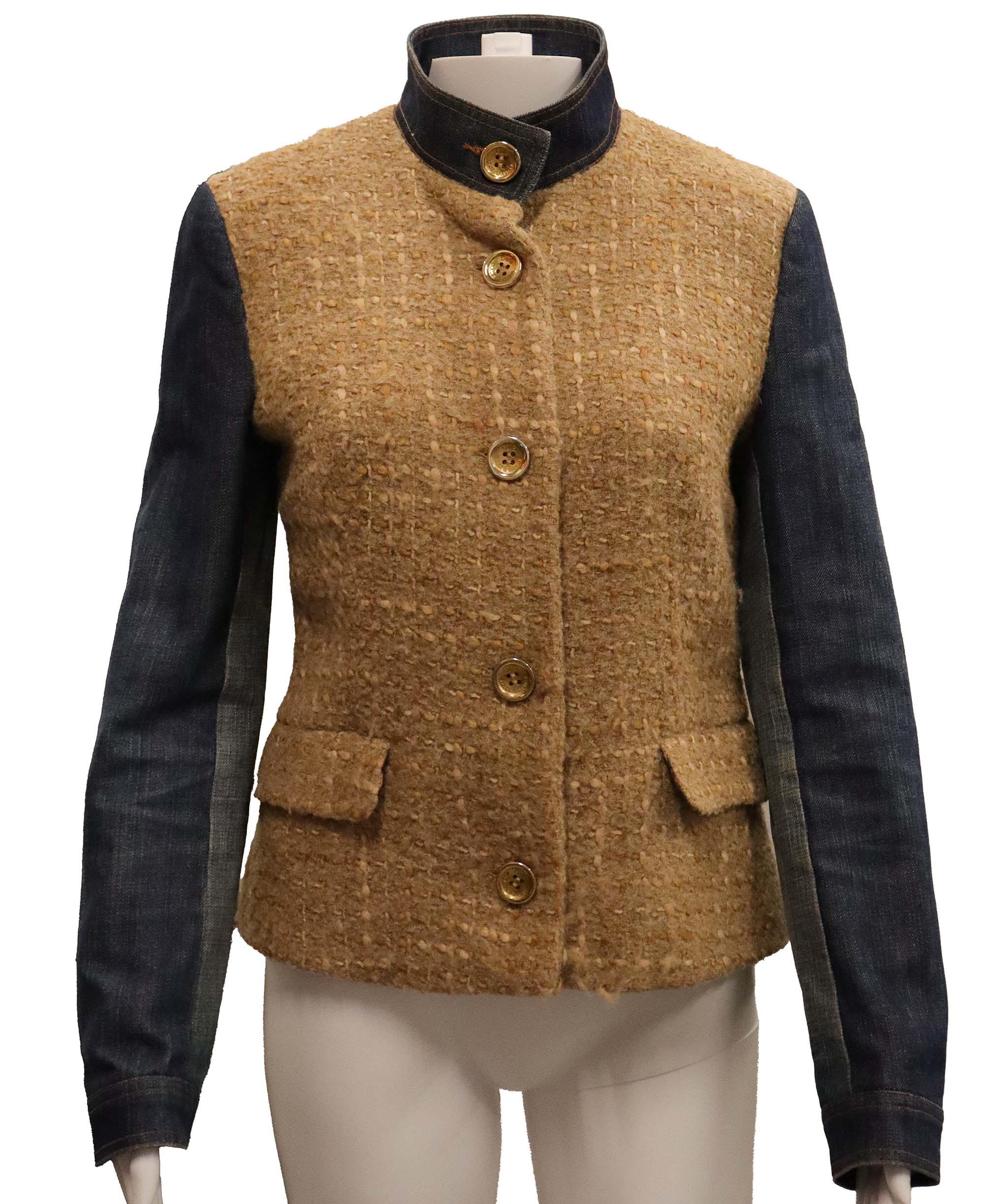 Dolce Gabanna Dolce Gabanna beige tweed and jean jacket AGC2989