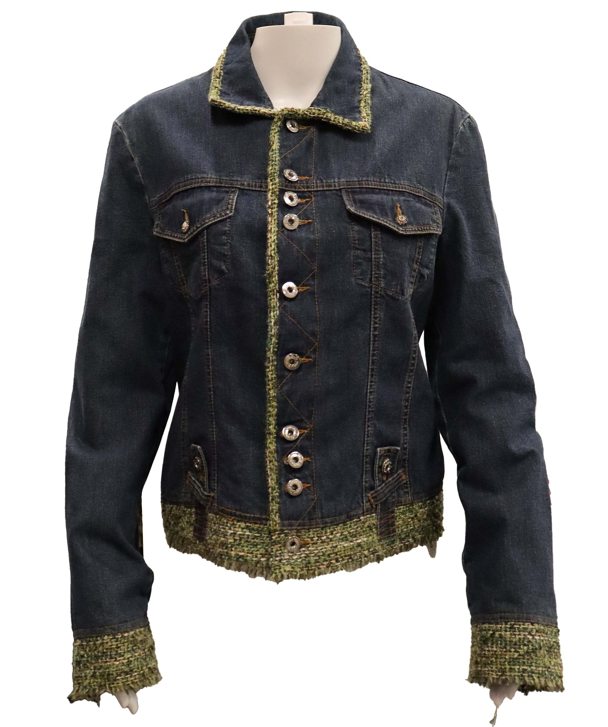 Dolce Gabanna Dolce Gabanna Jean and green tweed jacket AGC2988