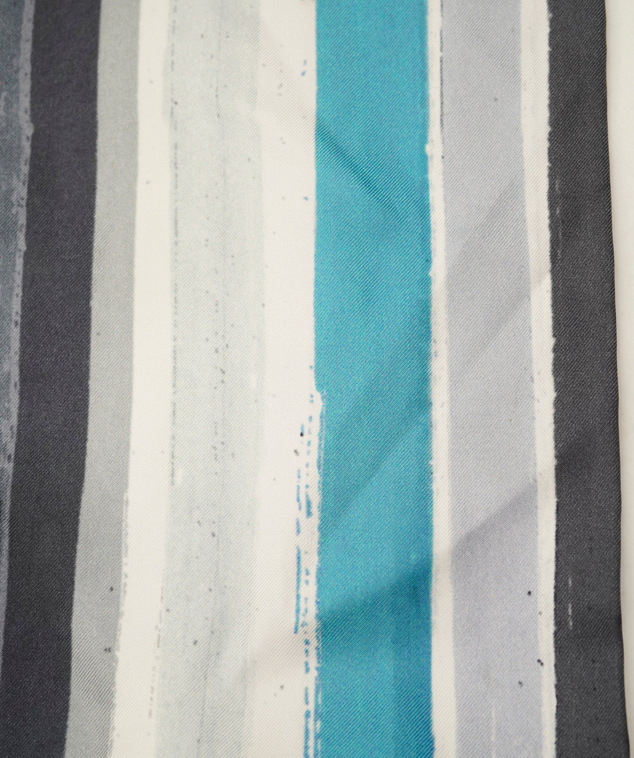 Dolce & Gabbana Dolce & Gabbana Blue Striped Fringe Trim Silk Scarf AKL0051