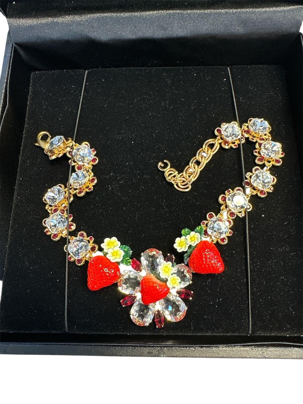 Dolce & Gabbana Dolce & Gabbana Gold Crystal Strawberry Necklace DG27S