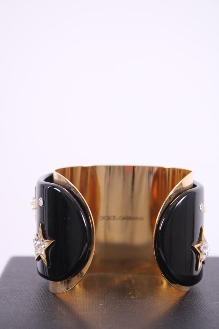 Dolce & Gabbana Dolce & Gabbana Crystal Detail Star Cuff Black/ Gold