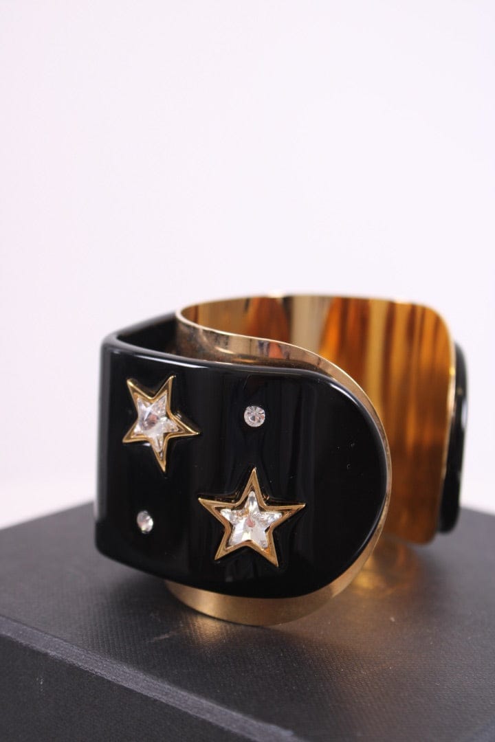 Dolce & Gabbana Dolce & Gabbana Crystal Detail Star Cuff Black/ Gold