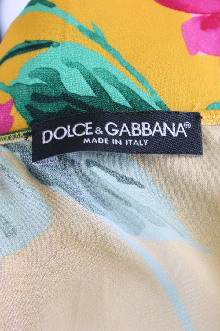 Dolce & Gabbana Dolce & Gabbana Floral Lace Trim Camisole Mustard/ Pink M