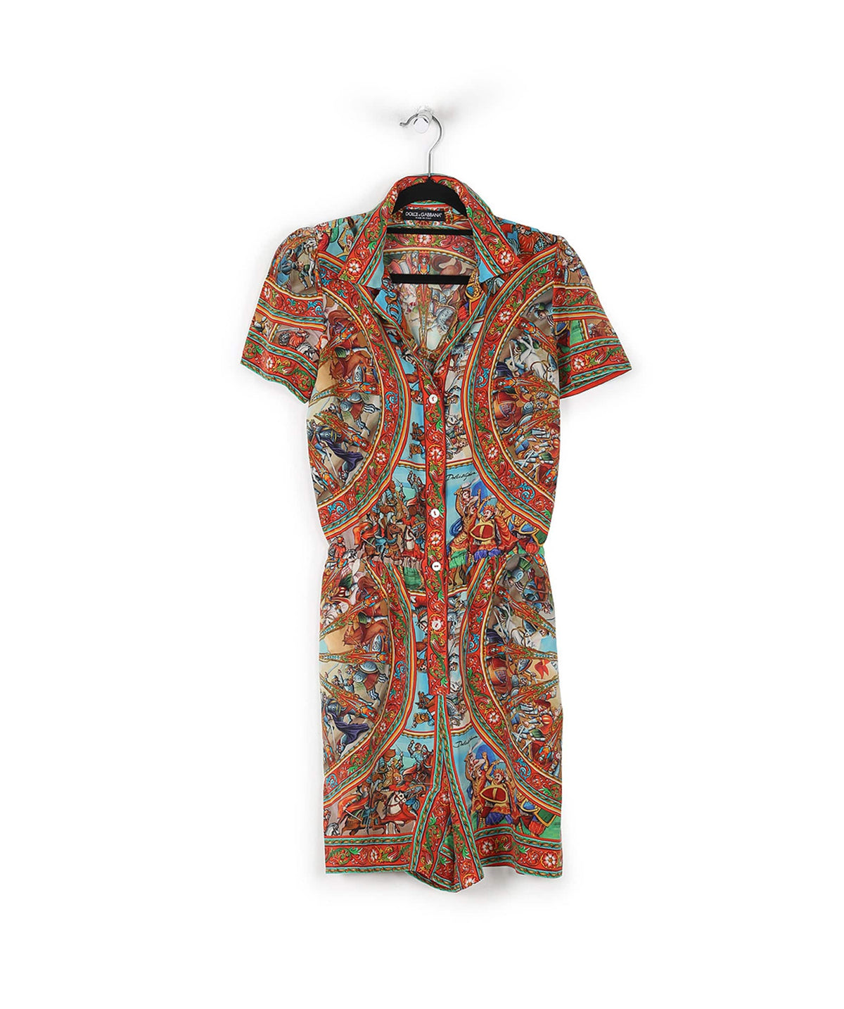 Dolce & Gabbana Dolce & Gabbana Multicolor Printed Silk Short Sleeve Romper RJC- RWC-1970