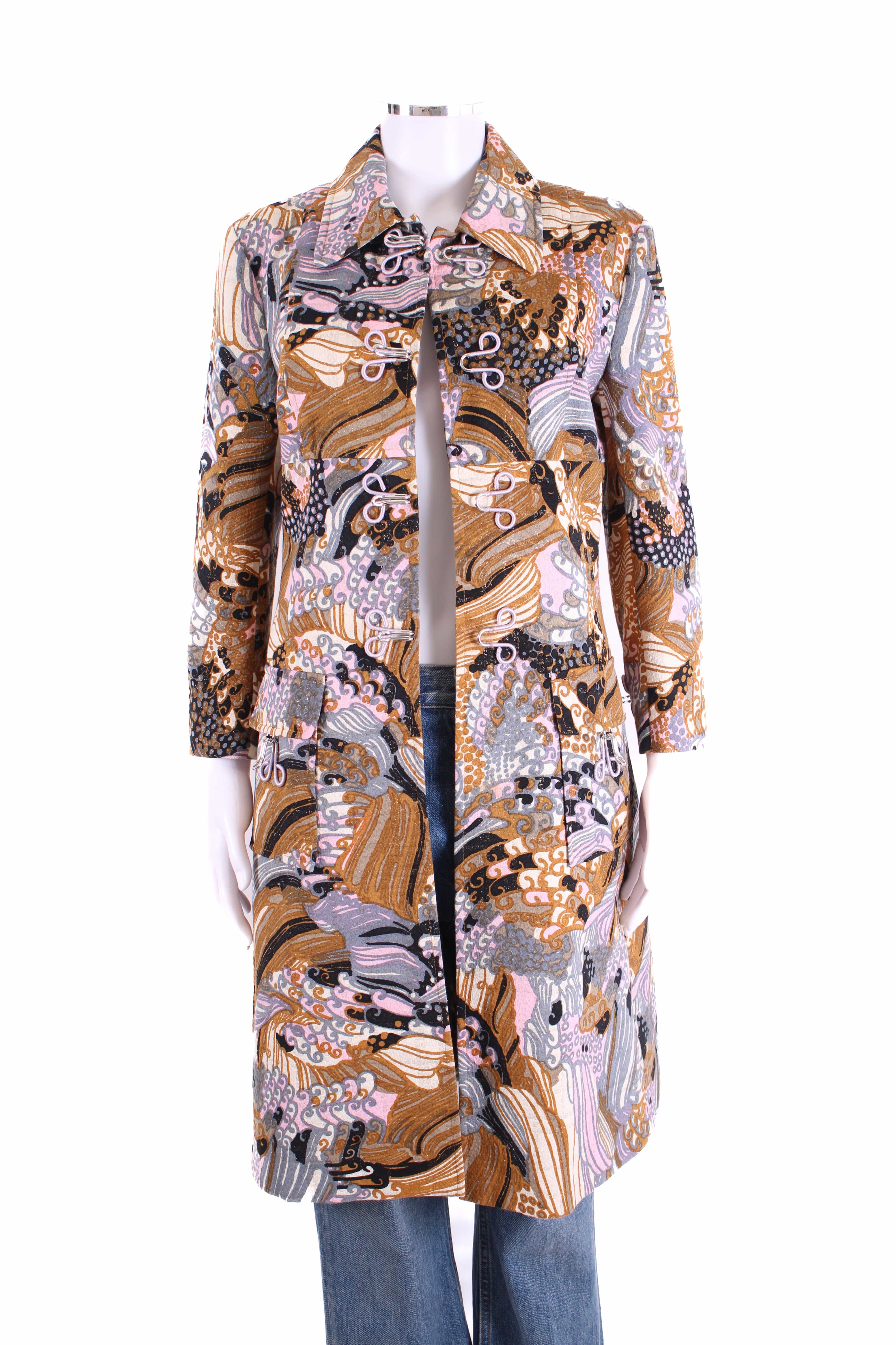 Dolce & Gabbana Dolce & Gabbana 2004 Phsycedelic Coat Tan/ Purple/ Pink IT 44