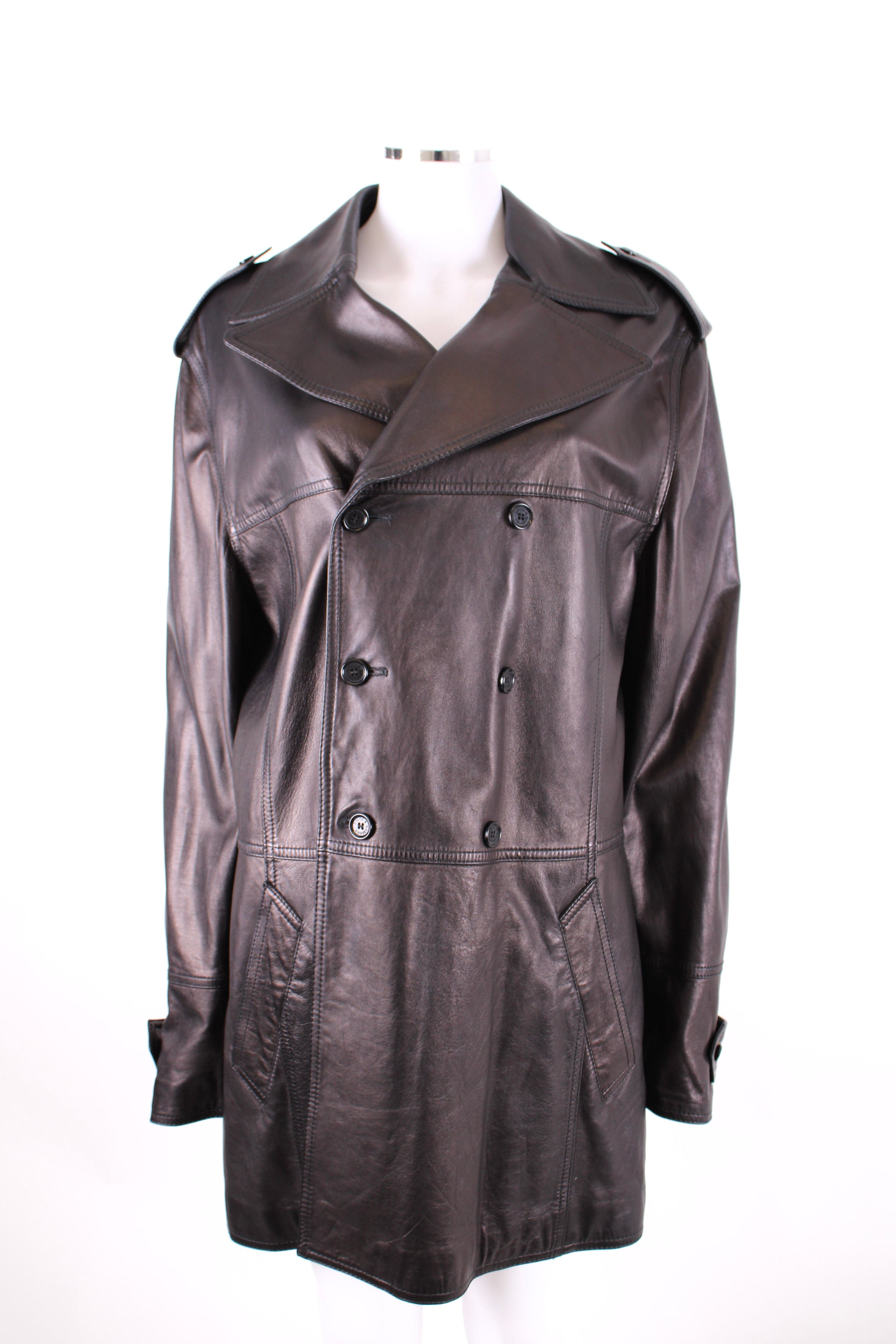 Dolce & Gabbana Dolce & Gabbana Leather Zebra Lining Coat Black M