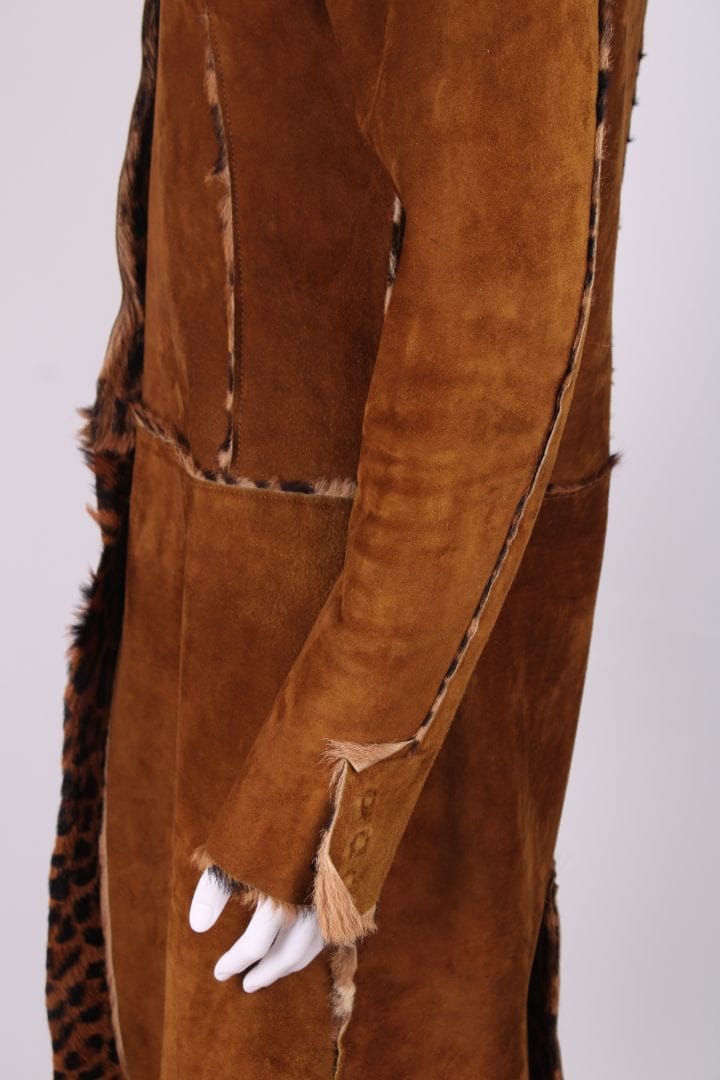 Dolce & Gabbana Dolce & Gabbana Leopard pony hair lining reversible coat brown suede 46