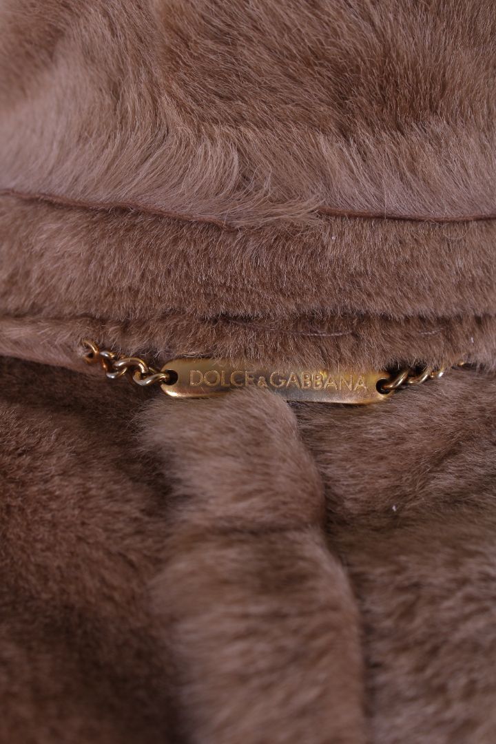Dolce & Gabbana Dolce & Gabbana Leopard pony hair lining reversible coat brown suede 46