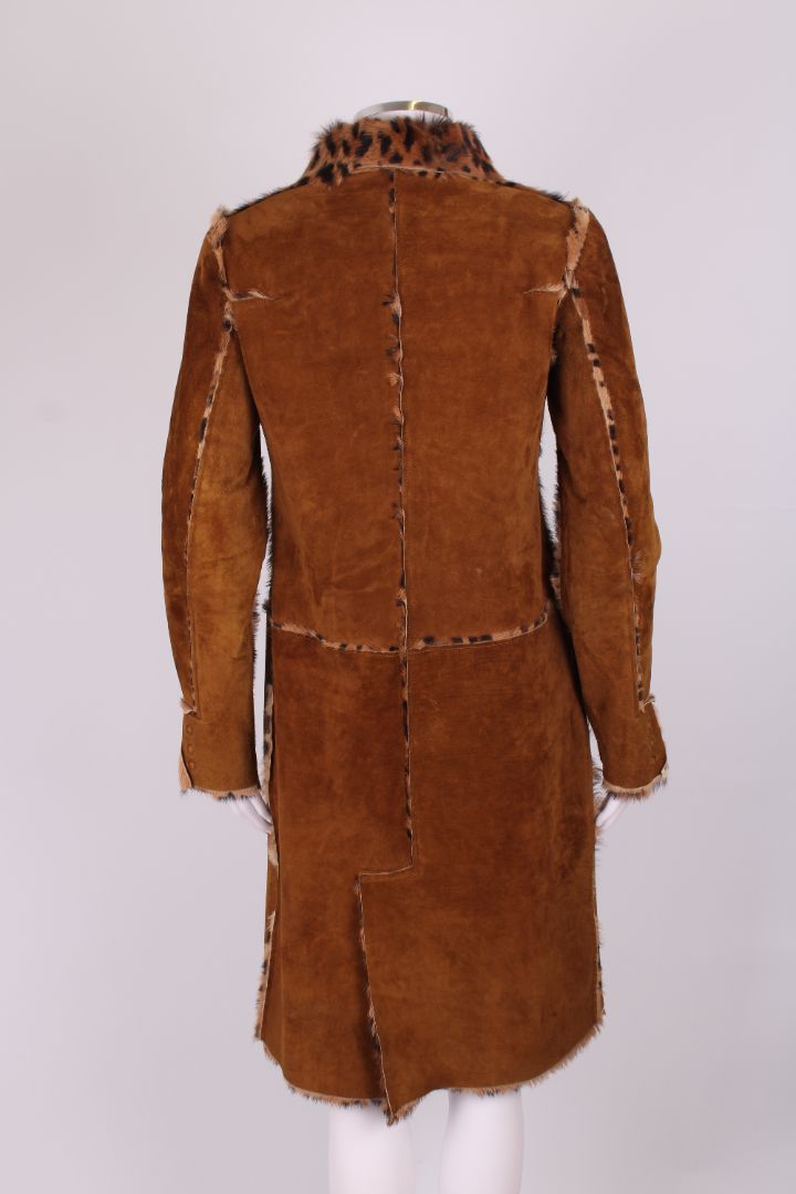 Dolce & Gabbana Dolce & Gabbana Leopard pony hair lining reversible coat brown suede 46
