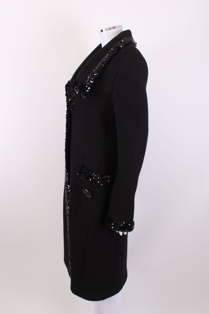 Dolce & Gabbana Dolce & Gabbana Sequin Trim Coat Black 12