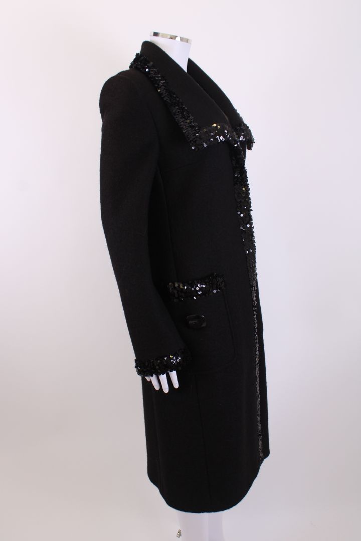 Dolce & Gabbana Dolce & Gabbana Sequin Trim Coat Black 12