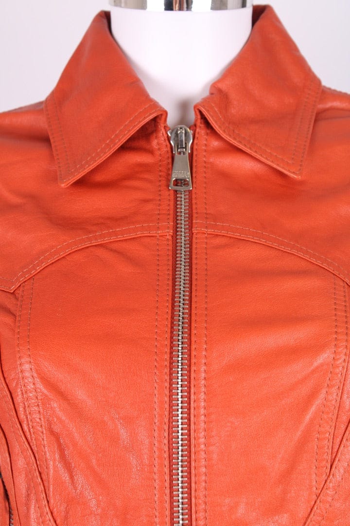 Dolce & Gabbana Dolce & Gabbana Leather Jacket Orange S