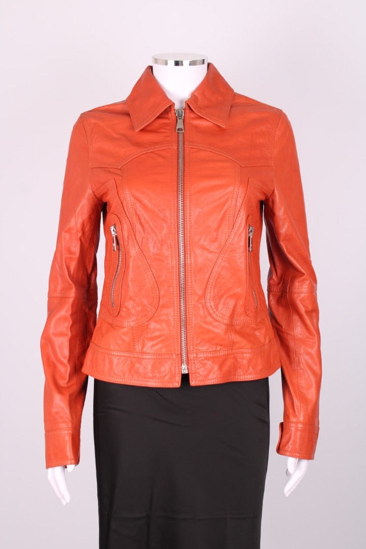 Dolce & Gabbana Dolce & Gabbana Leather Jacket Orange S